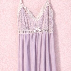 Soft Lacy Slip Chemise Sweet Lavender Lilian Babydoll Nightgown Boudoir Coquette